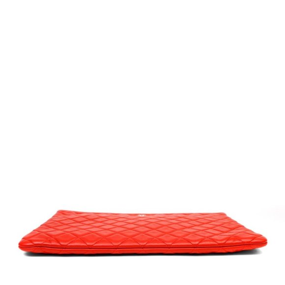 Chanel Red Lambskin Large Classic O Case - Picture 4 of 6